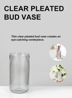 Clear Ribbed Vase, in 2 Sizes