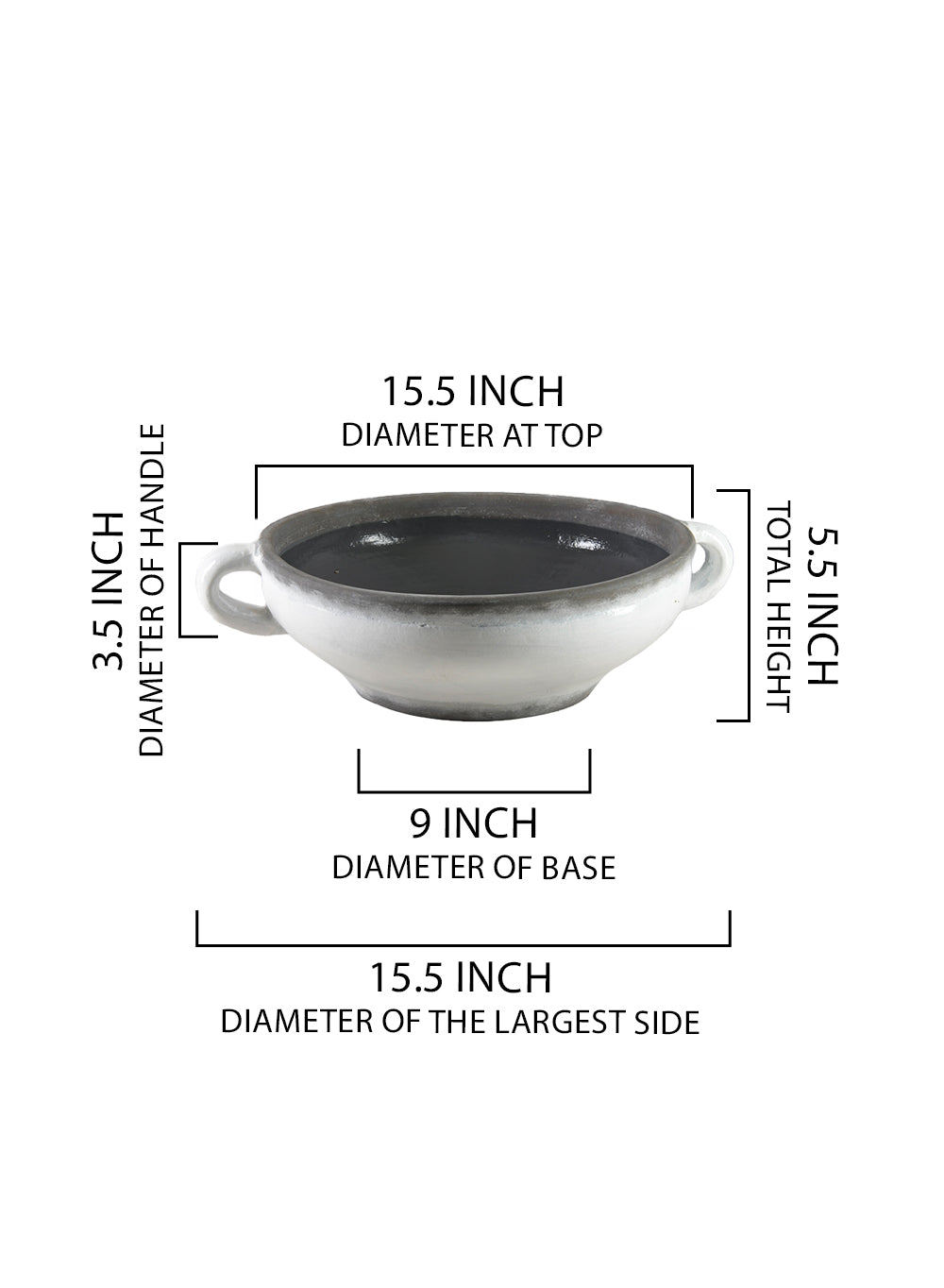 15.5" Sarona Ceramic Bowl Vase