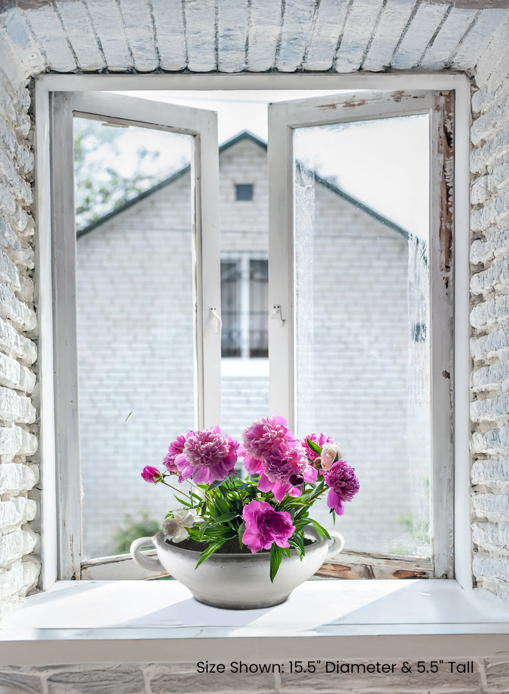 15.5" Sarona Ceramic Bowl Vase