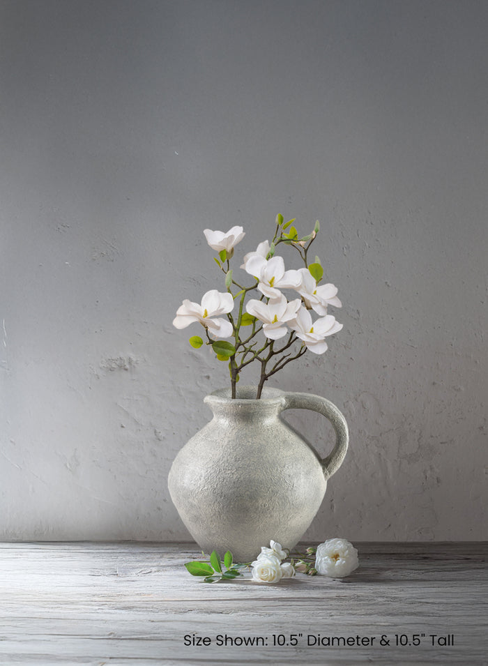 10.5" Gray Ceramic Jug Vase