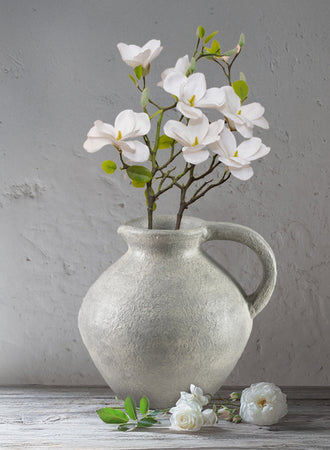 10.5" Gray Ceramic Jug Vase