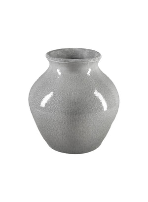 Elegant Speckled Gray Ceramic Vase, Decorative Flower Holder, 10.5" Tall