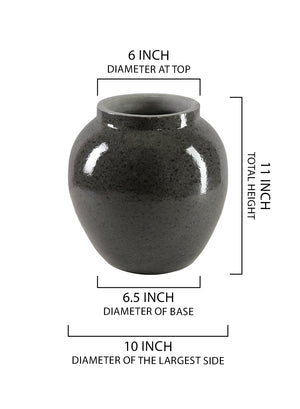 11" Mirella Ceramic Black Vase