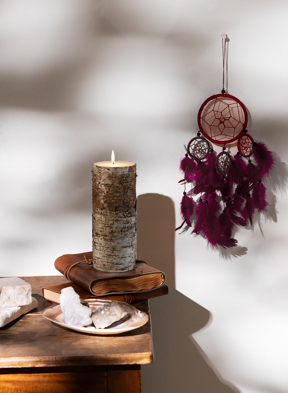 Birch Bark Pillar Candle, In 3 Sizes