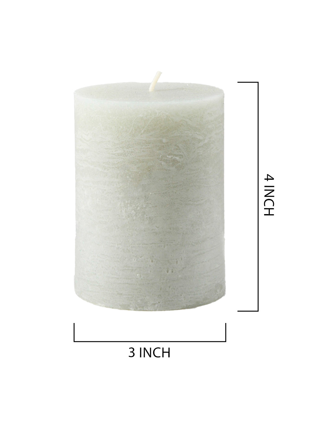 Serene Spaces Living Set of 4 Rustic Cement Green Pillar Candles for Wedding, Birthday, Holiday & Home Decoration, 3" Diameter x 4" Tall