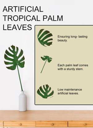 Faux Tropical Palm Leaves, Pack of 12