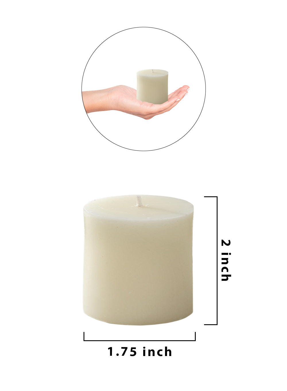 White / Ivory Votive Candle, Available in 2 Colors and Sizes