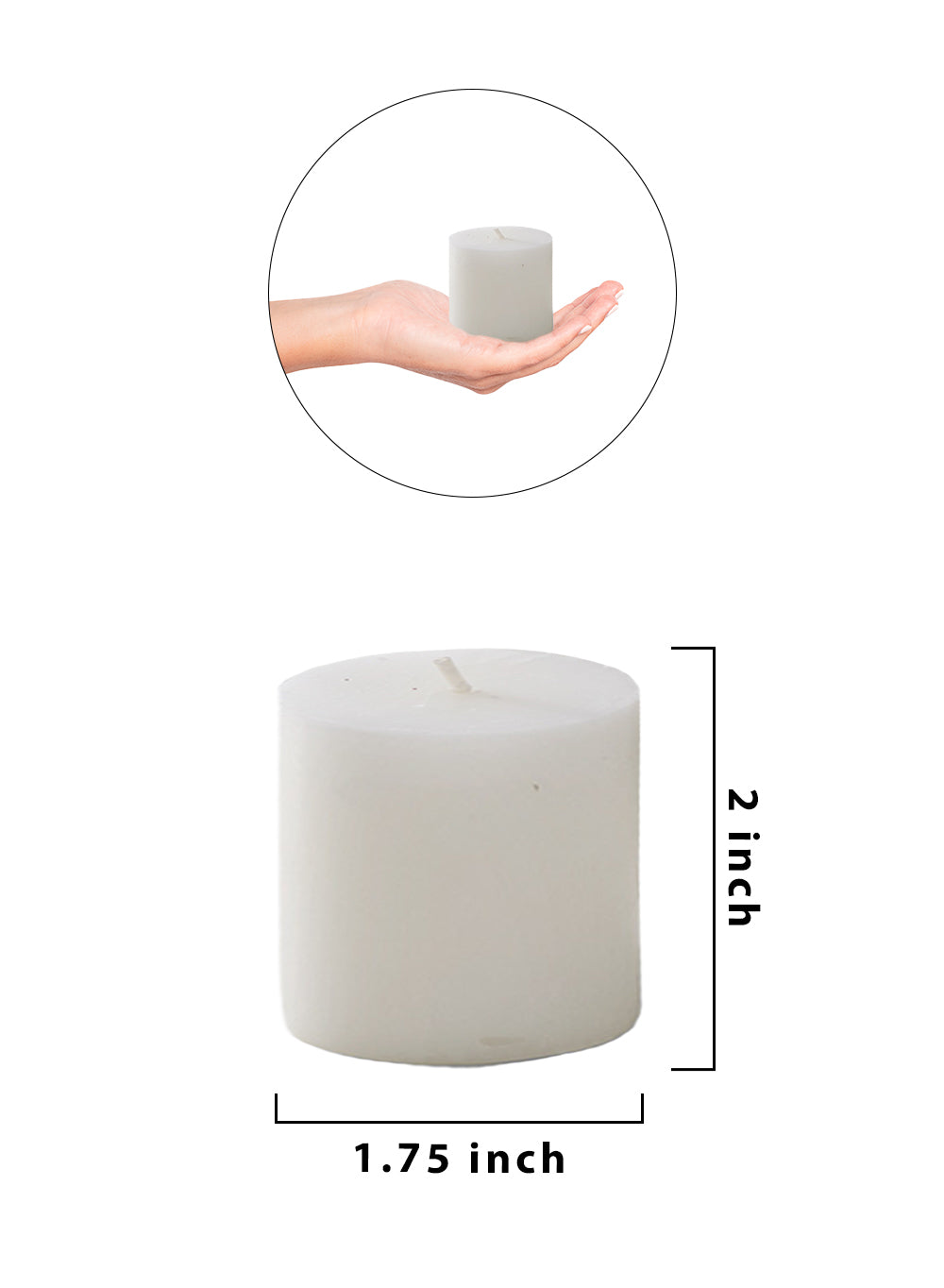 White / Ivory Votive Candle, Available in 2 Colors and Sizes