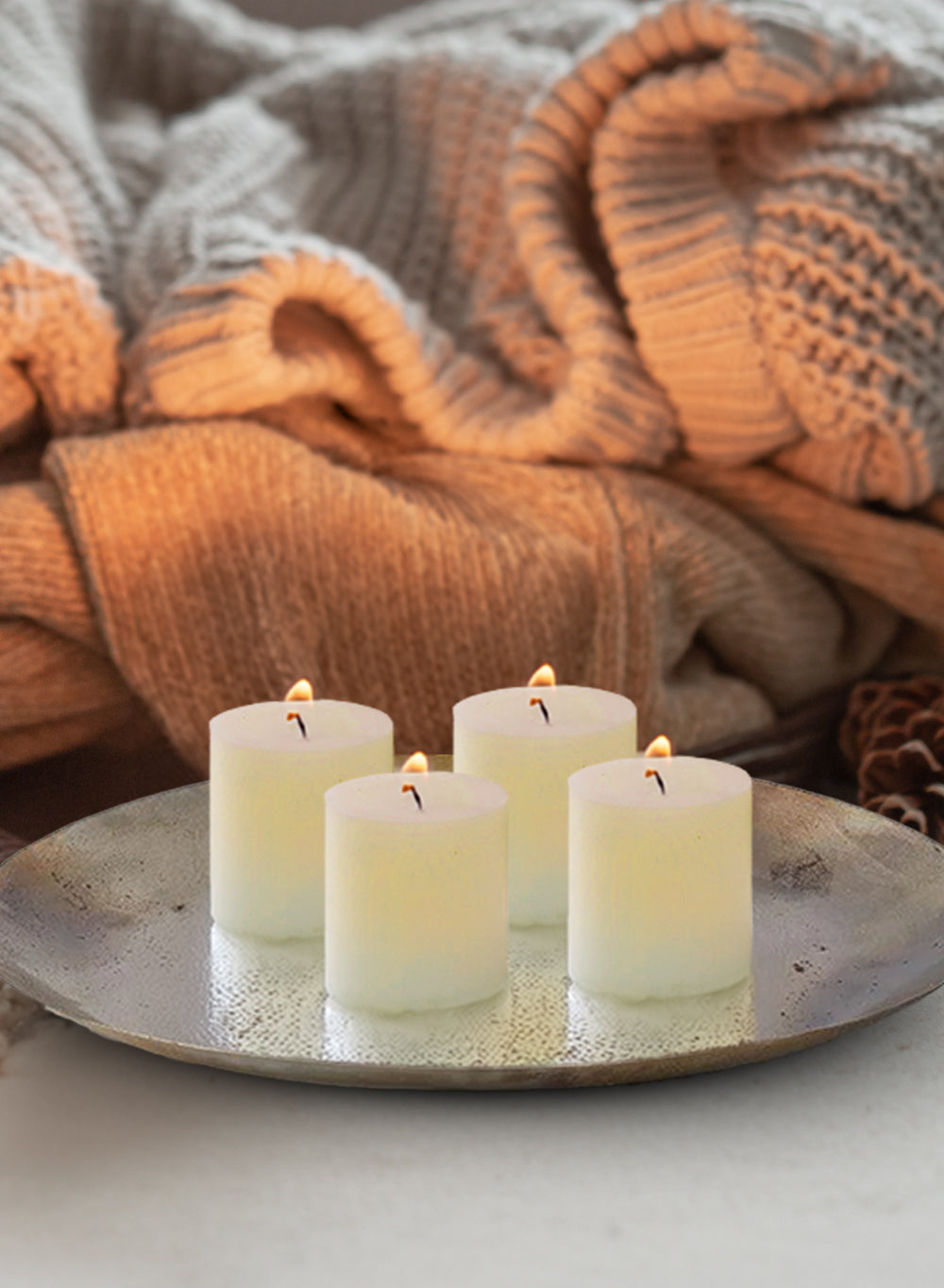 White / Ivory Votive Candle, Available in 2 Colors and Sizes