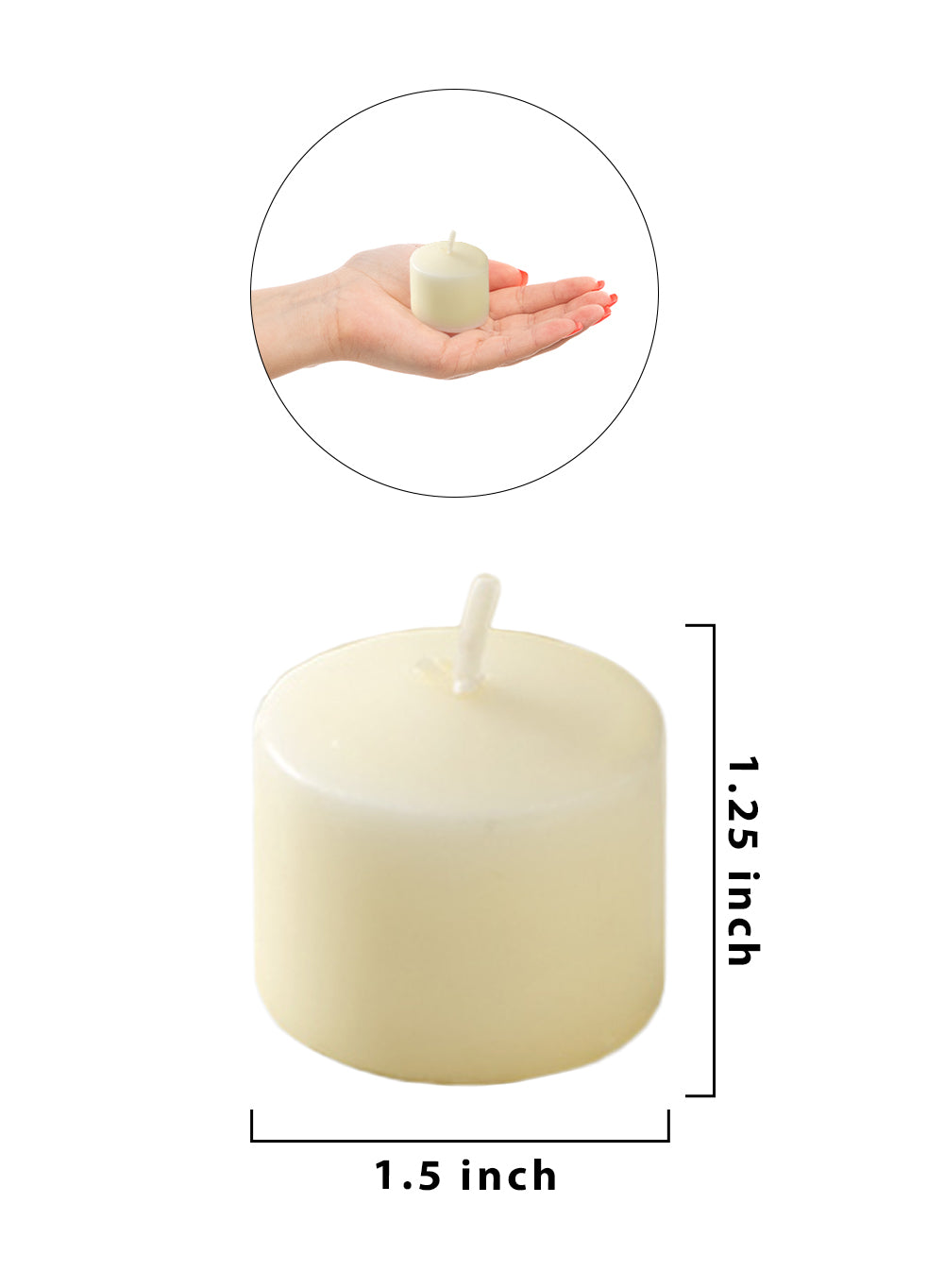 White / Ivory Votive Candle, Available in 2 Colors and Sizes