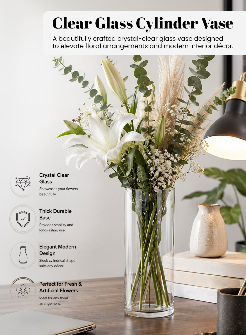 Clear Glass Cylinder Vase Collection