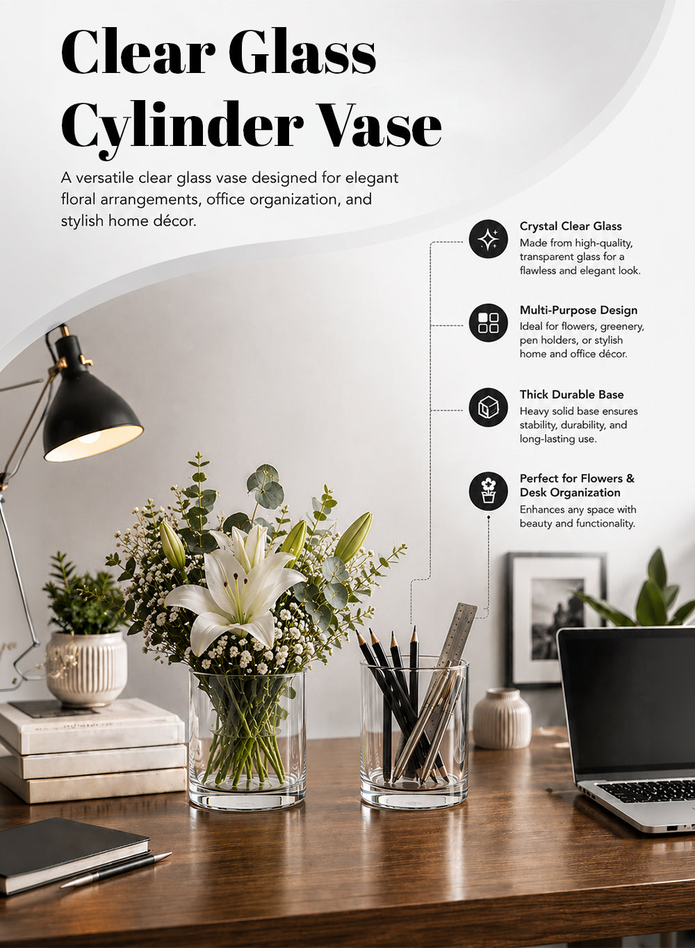 Clear Glass Cylinder Vase Collection