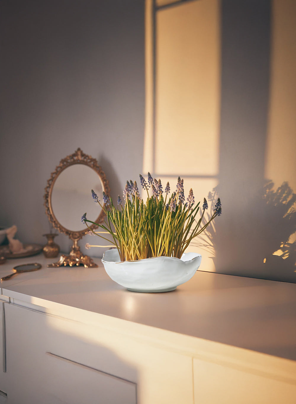 Free-Form Edge Glazed Ceramic Bowl, in 4 Sizes