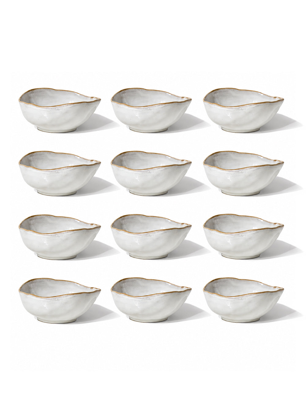 Free-Form Edge Glazed Ceramic Bowl Collection