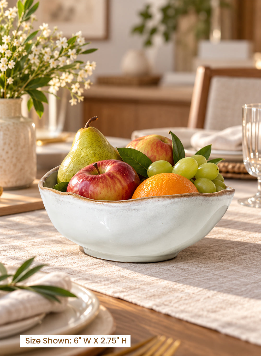 Free-Form Edge Glazed Ceramic Bowl Collection