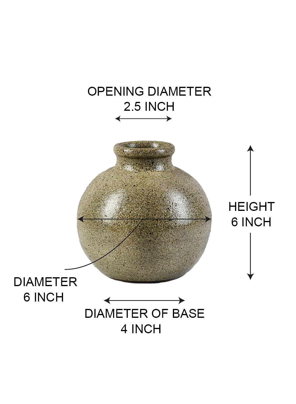 Granira Ceramic Sphere Bud Vase, 6" Sphere