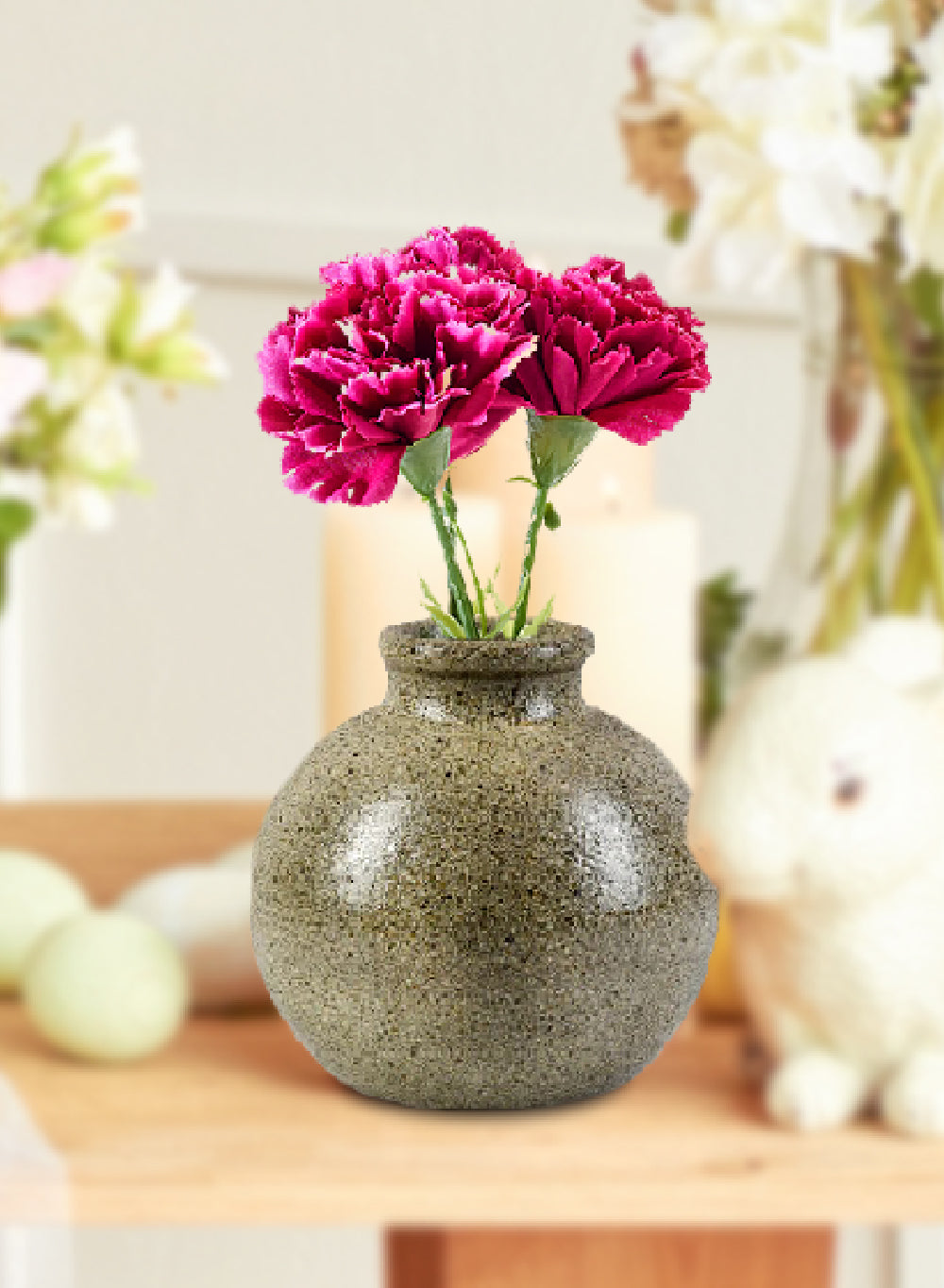 Granira Ceramic Sphere Bud Vase, 6" Sphere