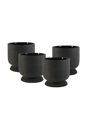 7" Nordic Matte Black Ceramic Pot