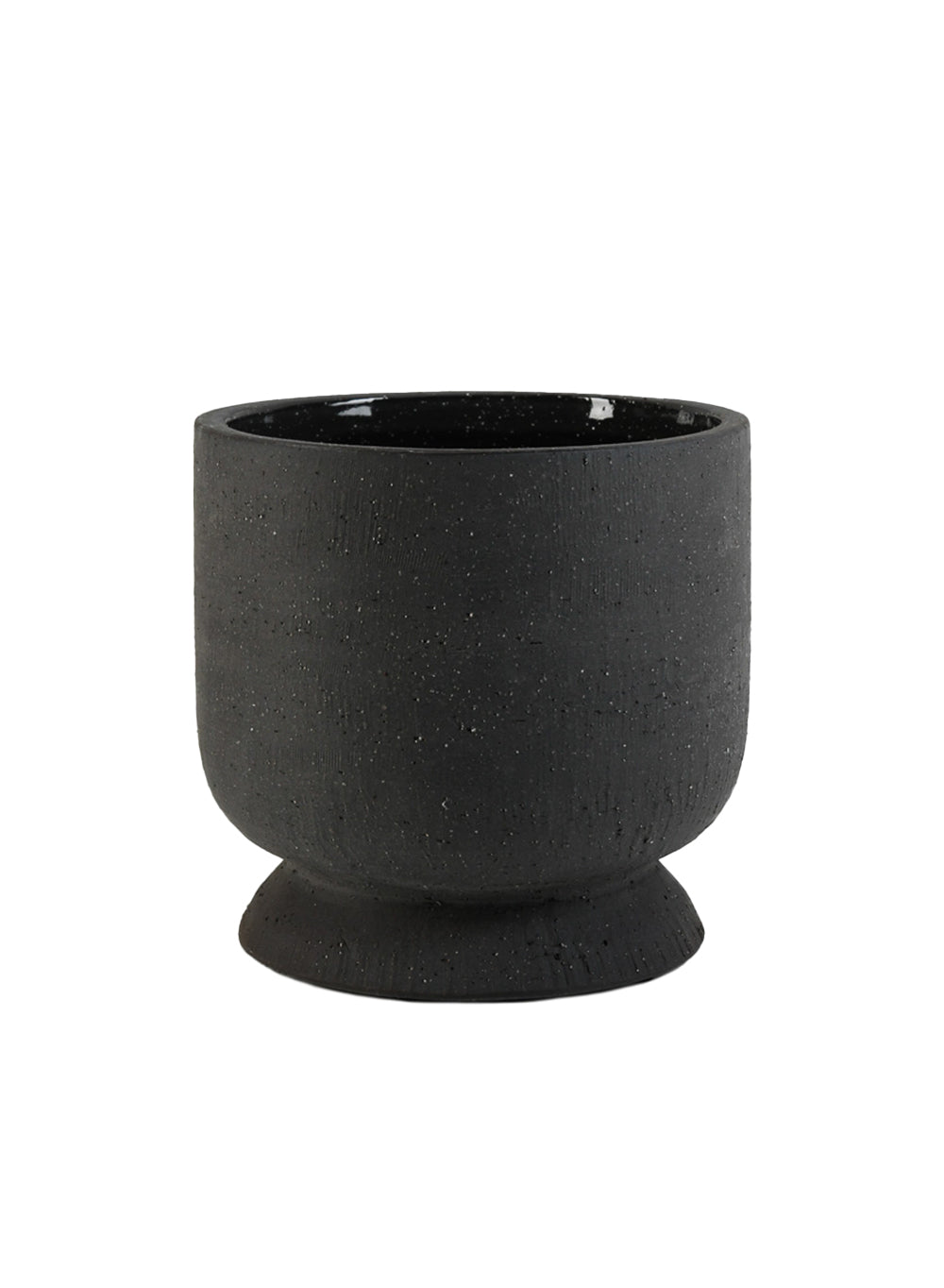 7" Nordic Matte Black Ceramic Pot