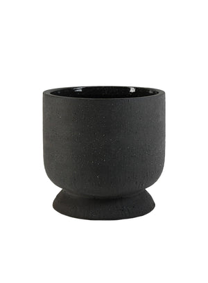 7" Nordic Matte Black Ceramic Pot