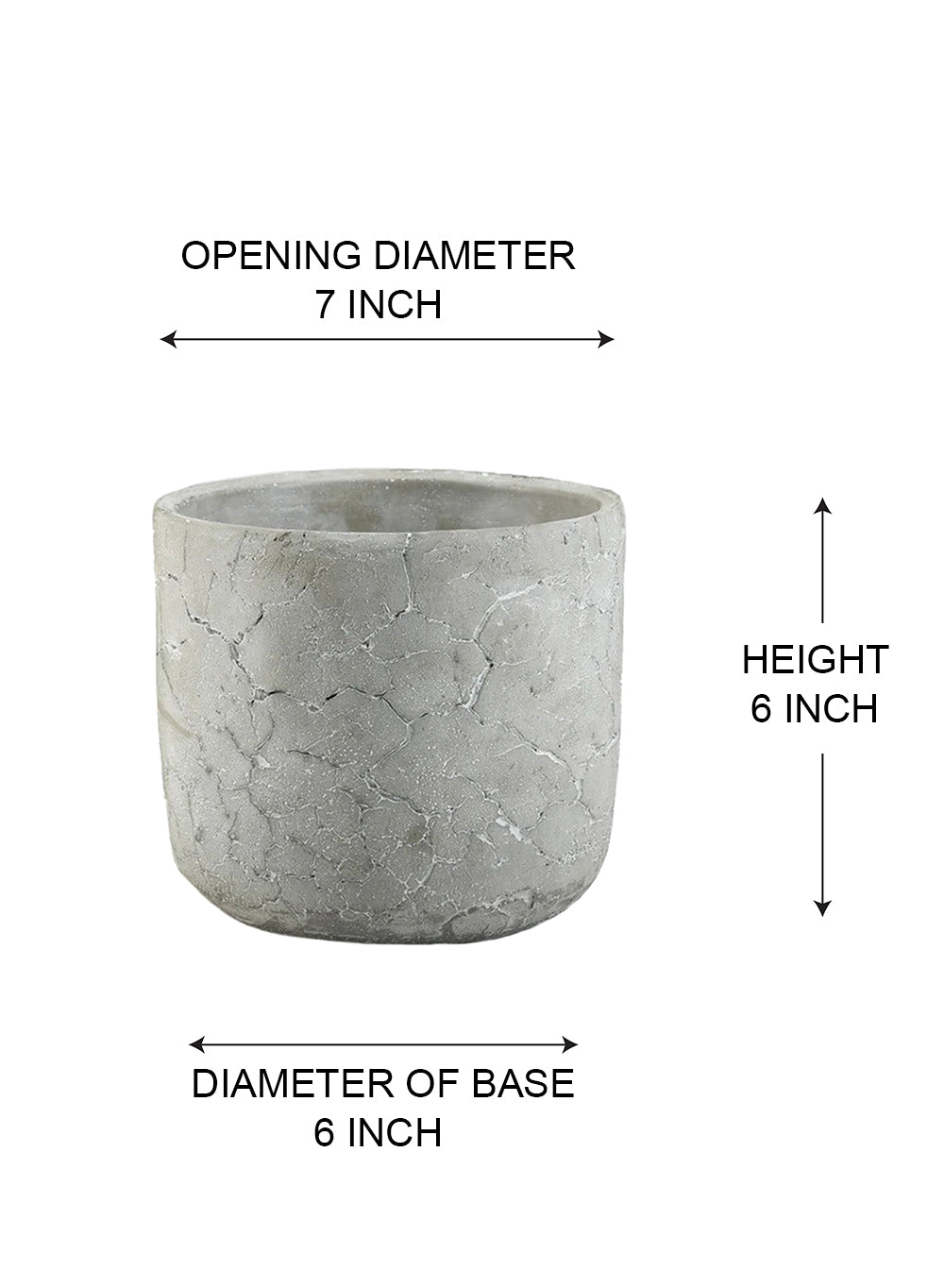 CrackleStone Rustic Cement Vase