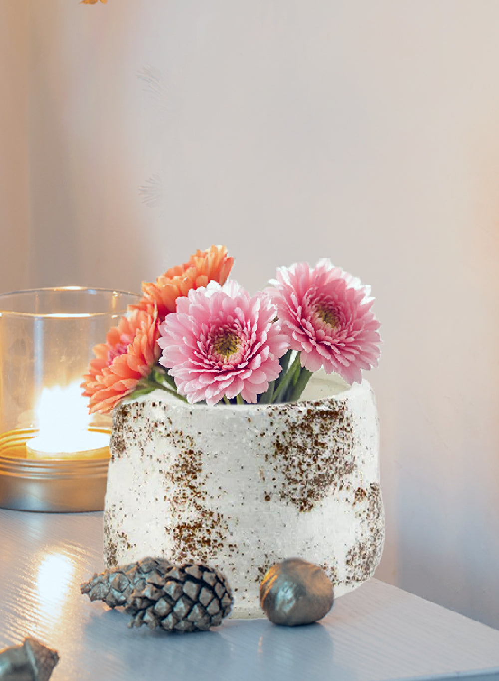 Sienna White Speckled Ceramic Vase