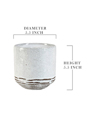 Frosted Ceramic Cup Vase, in 2 Sizes