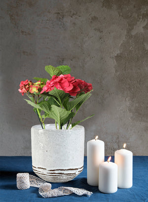 Frosted Ceramic Cup Vase, in 2 Sizes