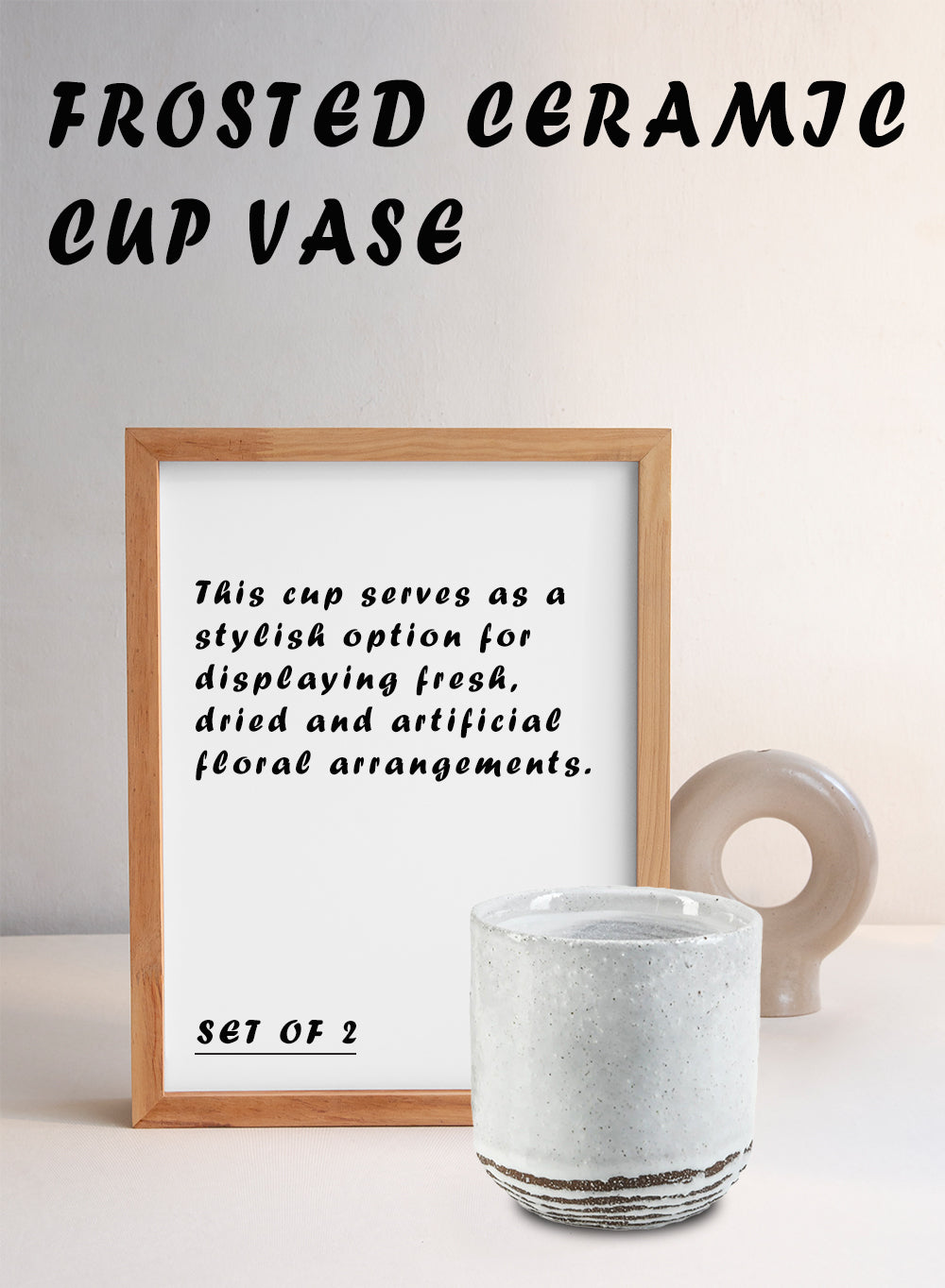 Frosted Ceramic Cup Vase, in 2 Sizes