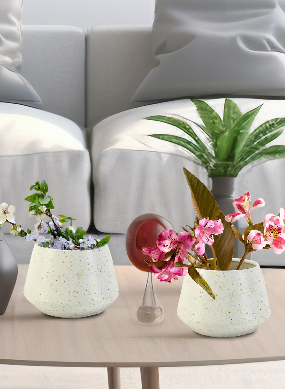 Nova Speckled Ceramic Pot, 5.5" Diameter & 3.5" Tall