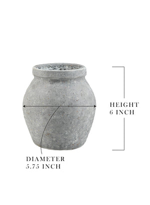 Antique Ashen Cement Vase, in 3 Shapes