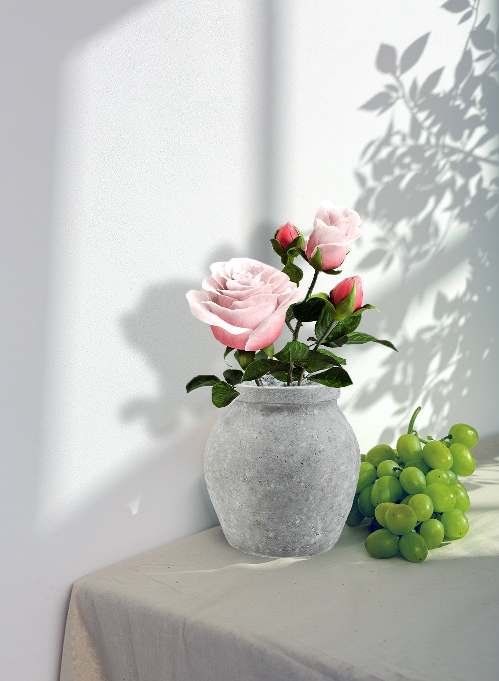 Antique Ashen Cement Vase, in 3 Shapes