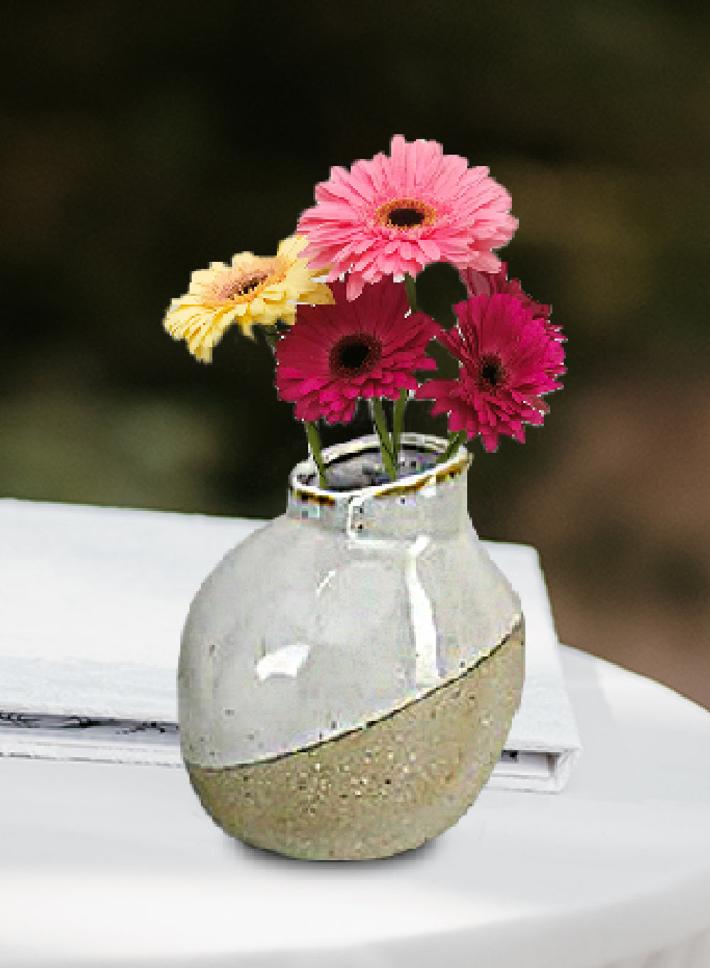 Sleek Two-Tone Ceramic Vase