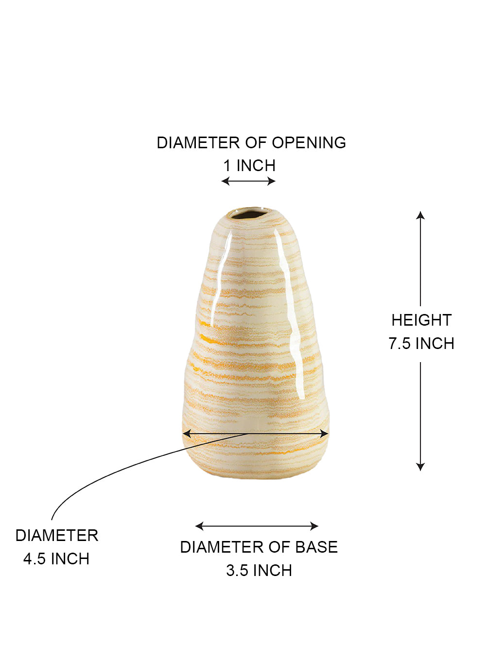 7.5" Solaro Striped Ceramic Vase