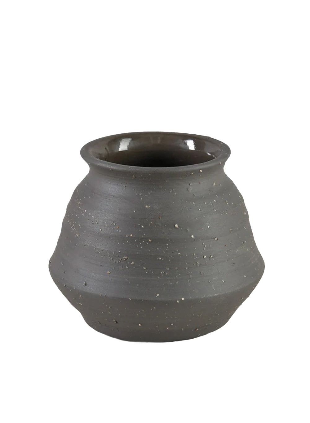 4.5" Artisan Black Ceramic Pot Vase