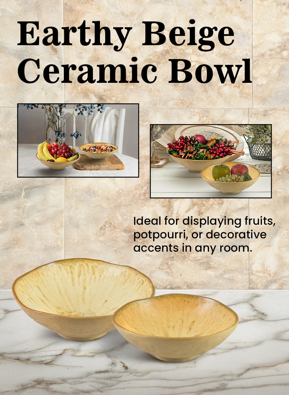 Earthy Beige Ceramic Bowl