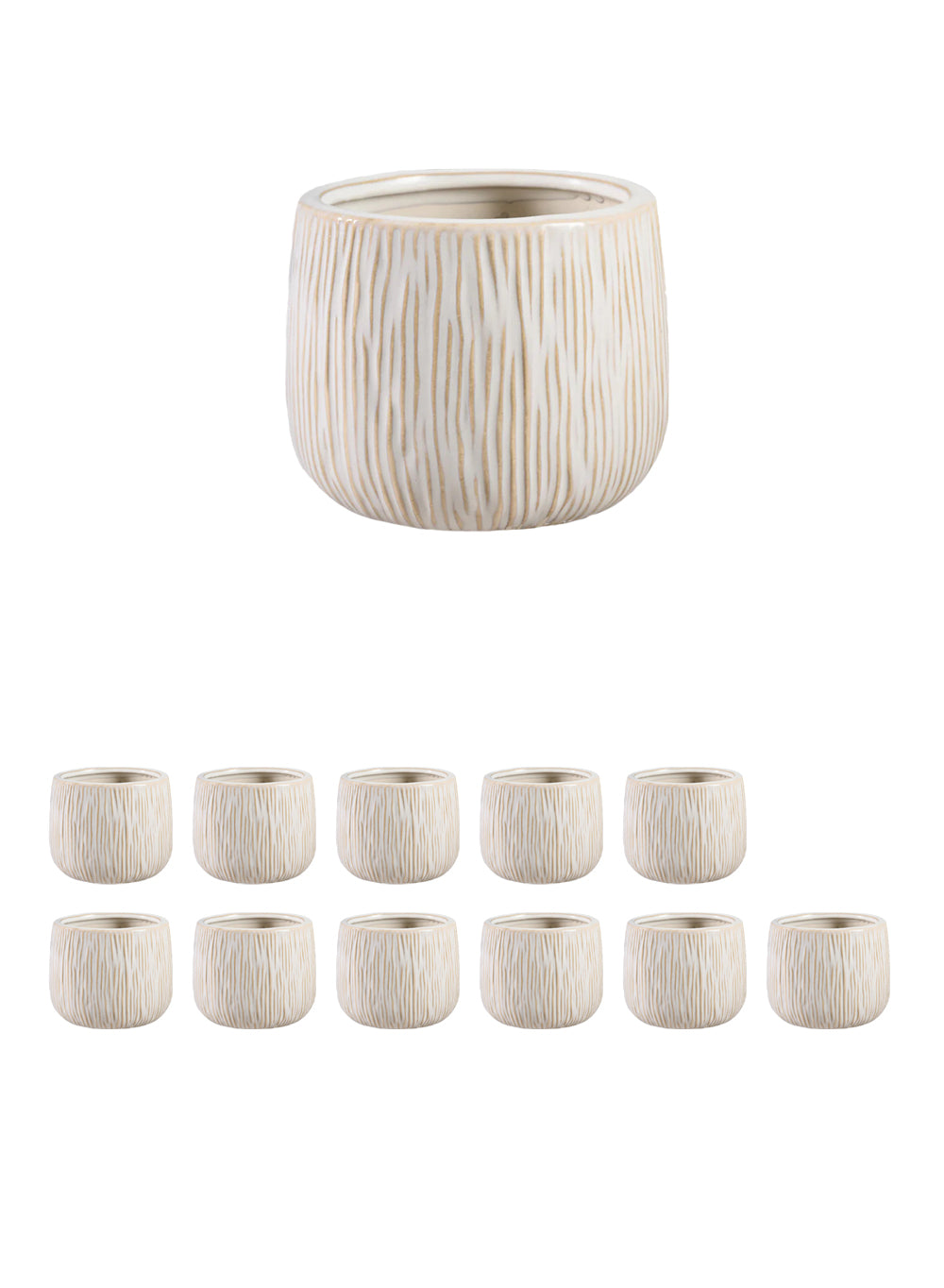Arlo Ribbed Ceramic Cachepot Collection