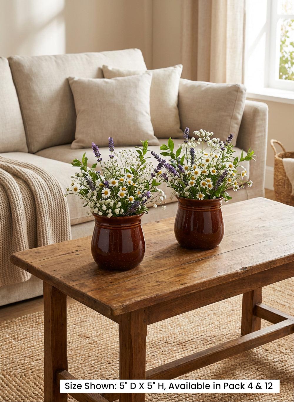 Amber Brown Ceramic Bell Planter Collection