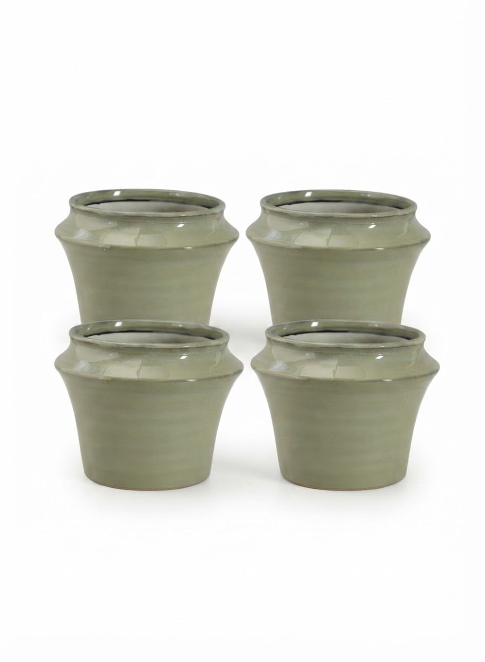 Sage Green Glazed Ceramic Planter Collection