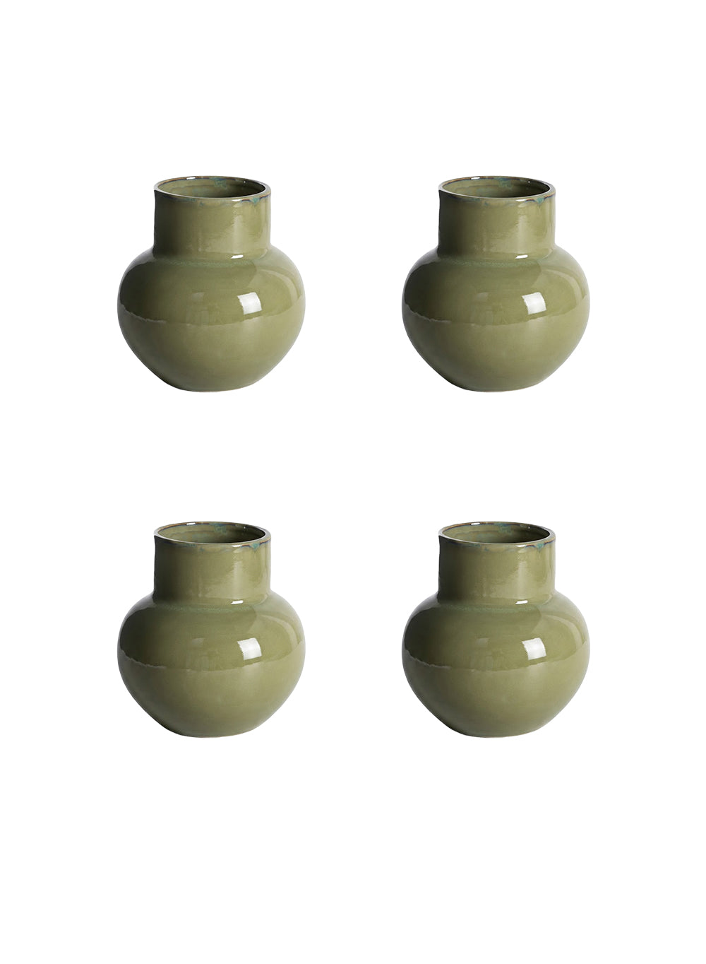 Asahi Moss Green Ceramic Vase Collection