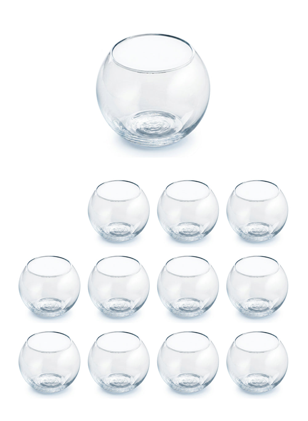 Clear Glass Fish Bowl Vase, 4.7" Diameter & 3.8" Tall, Pack of 12