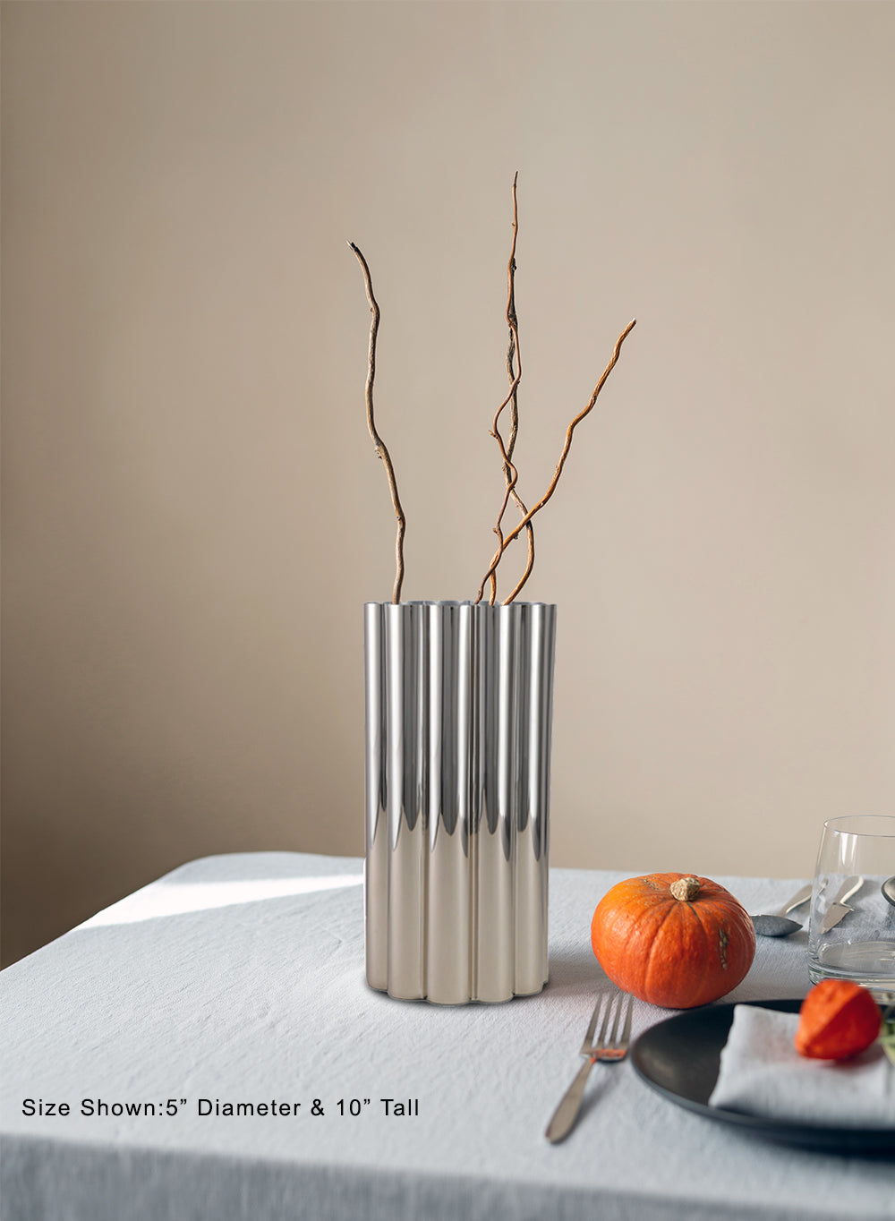 Lustre Wave Fluted Vase