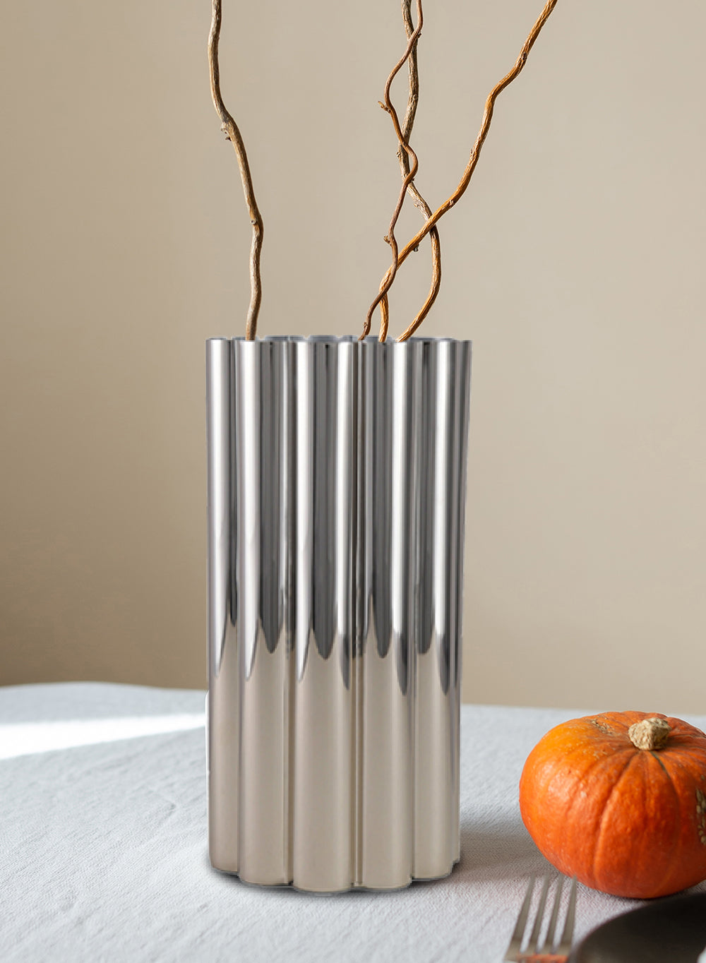 Lustre Wave Fluted Vase