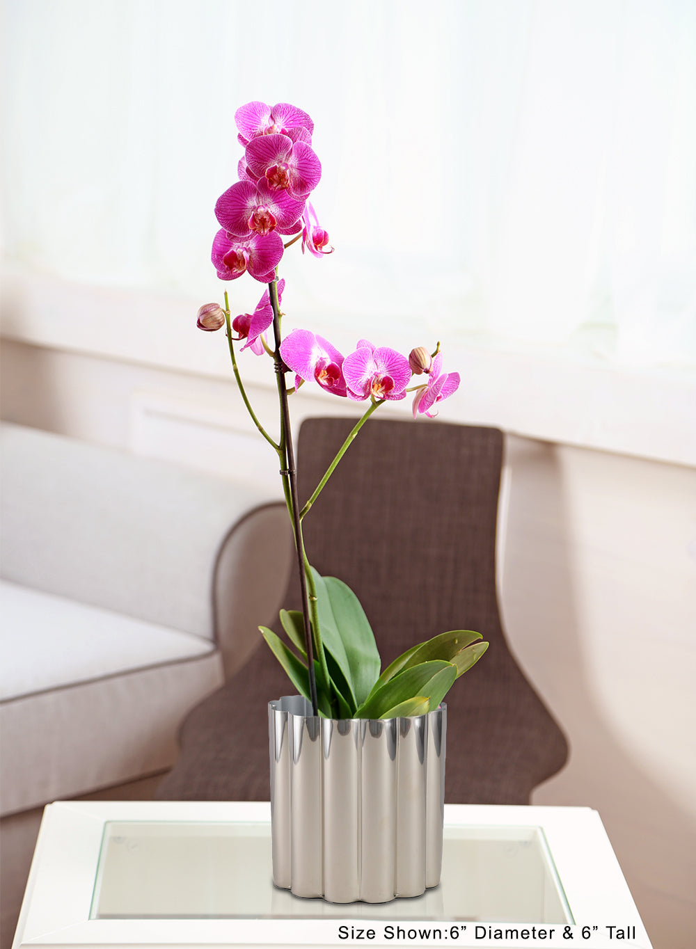 Lustre Wave Fluted Vase