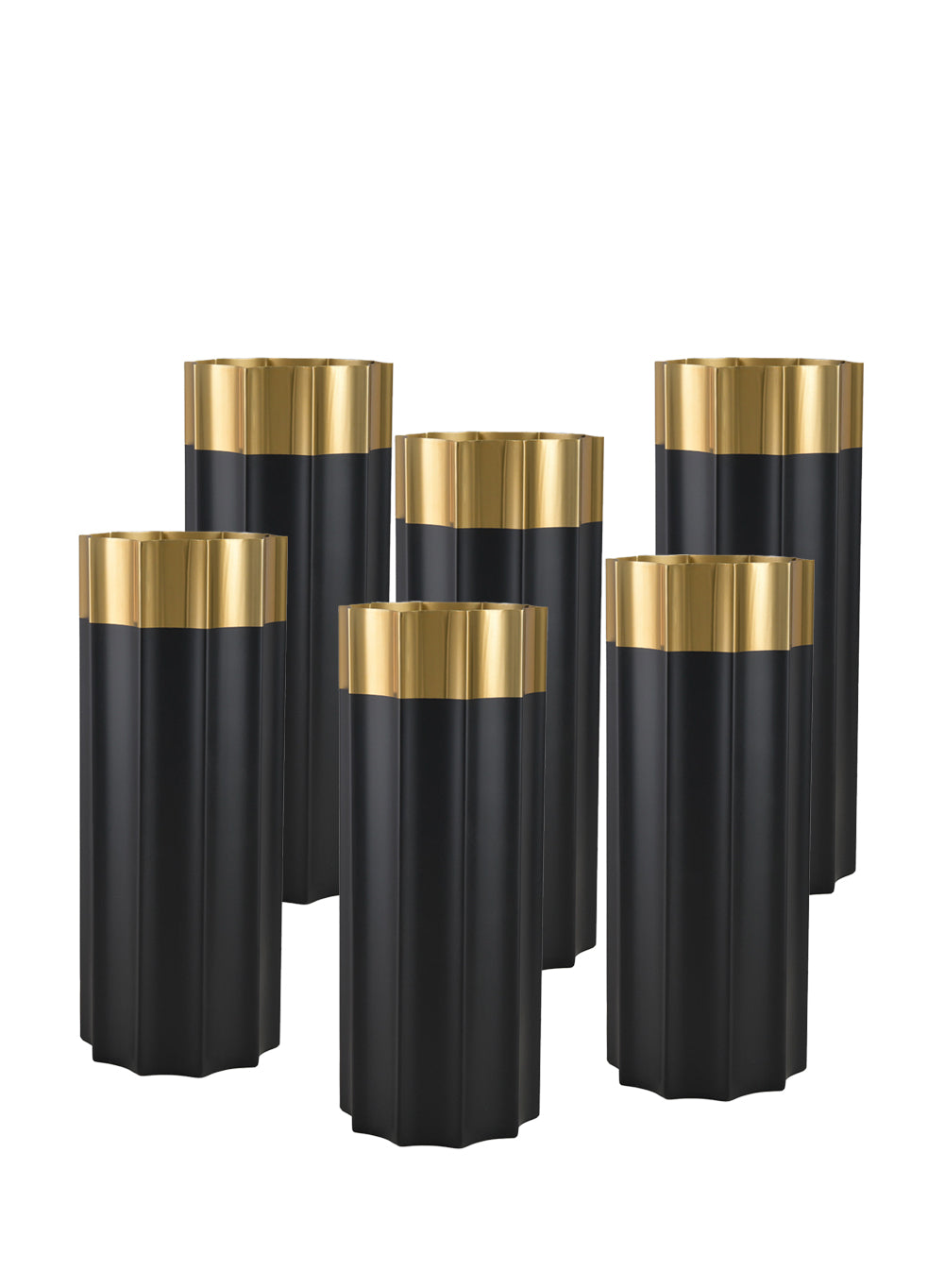 Lumiere Black & Gold Stainless Steel Vase