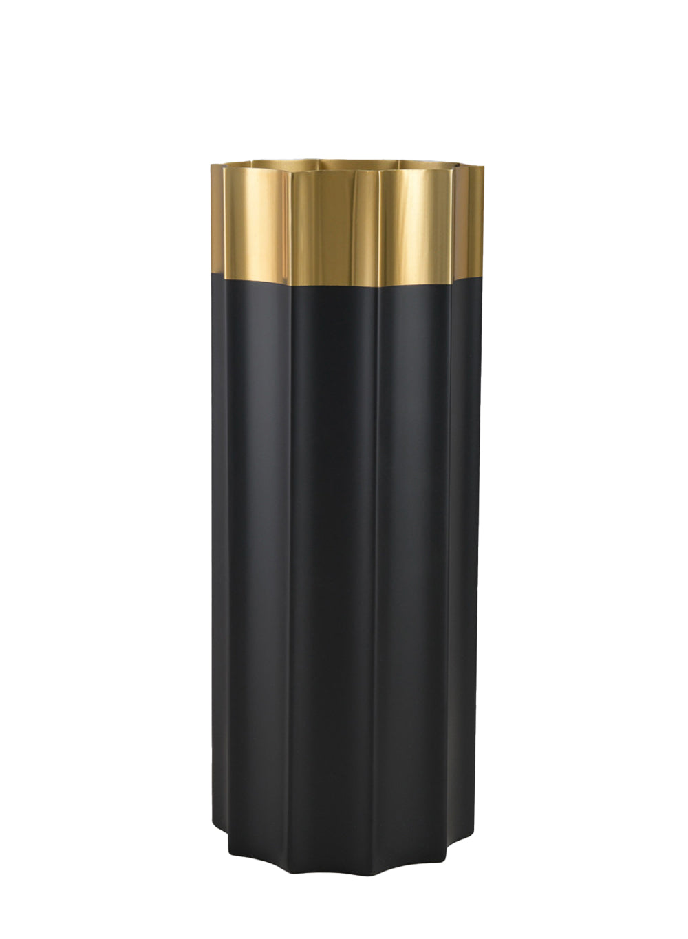 Lumiere Black & Gold Stainless Steel Vase