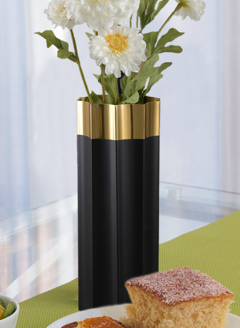 Lumiere Black & Gold Stainless Steel Vase