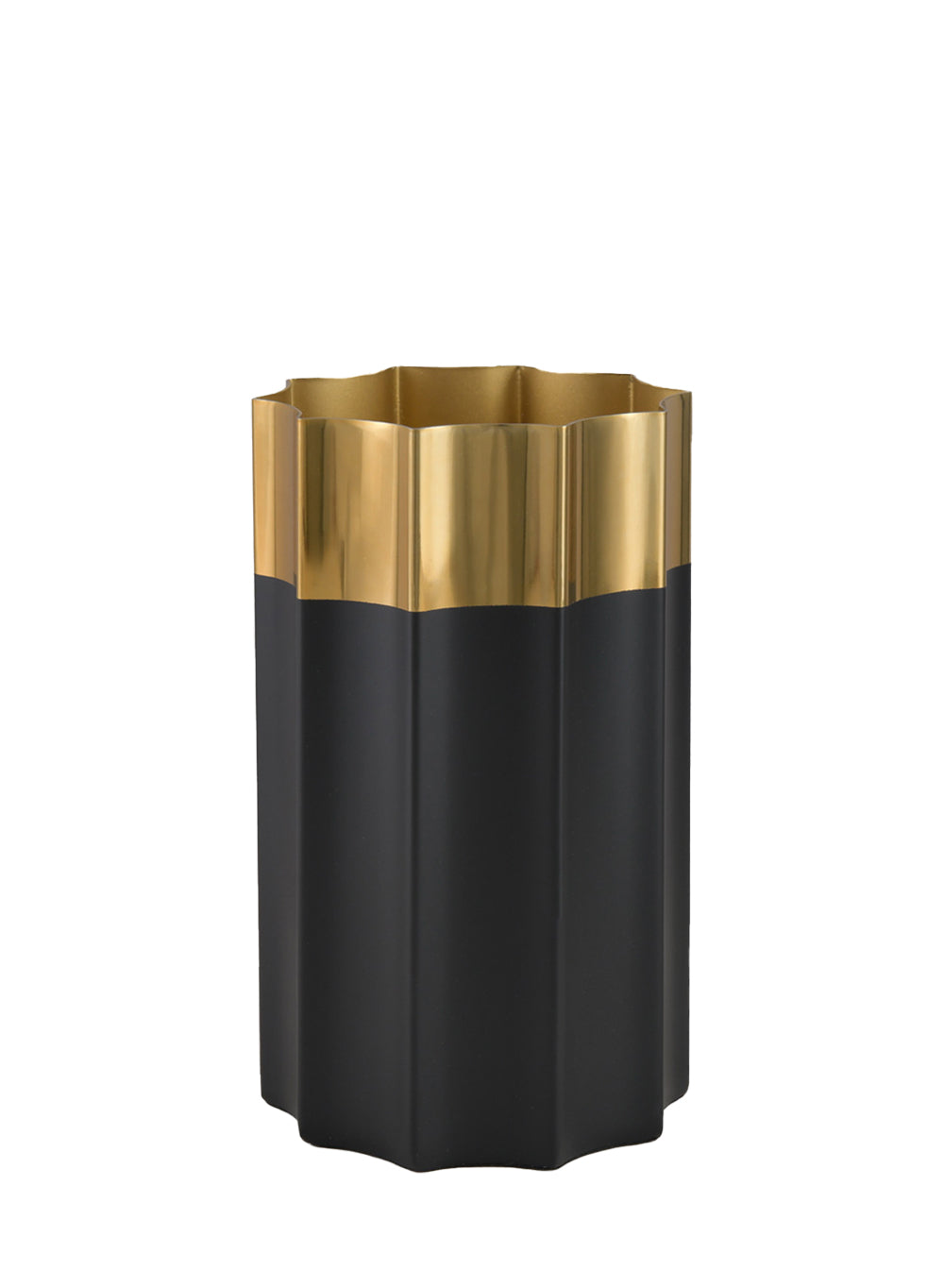 Lumiere Black & Gold Stainless Steel Vase