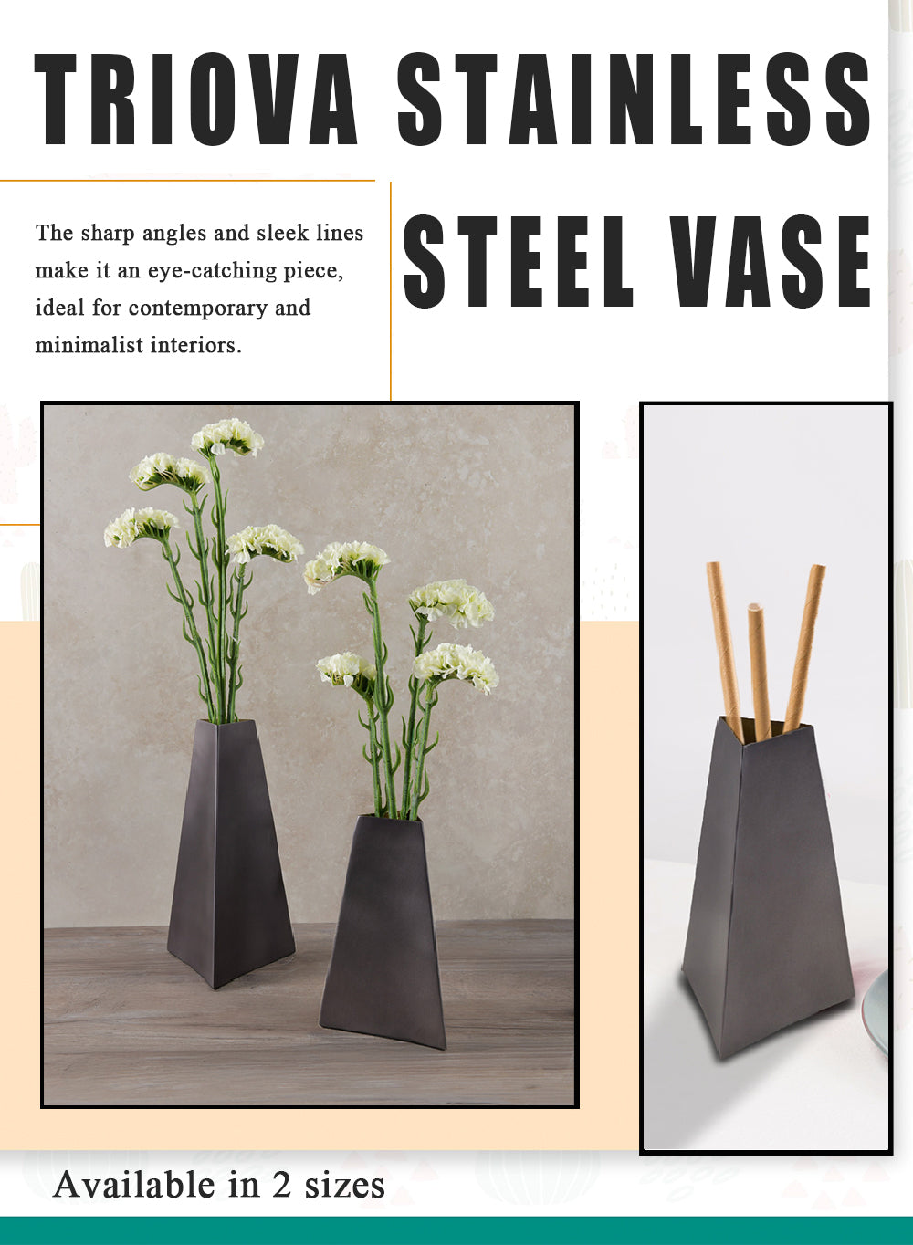 Triova Stainless Steel Vase