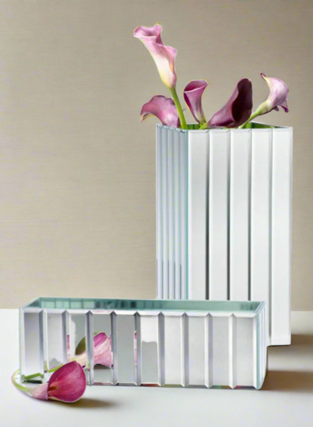 Gatsby Mirror Strip Vases, in 2 Shapes